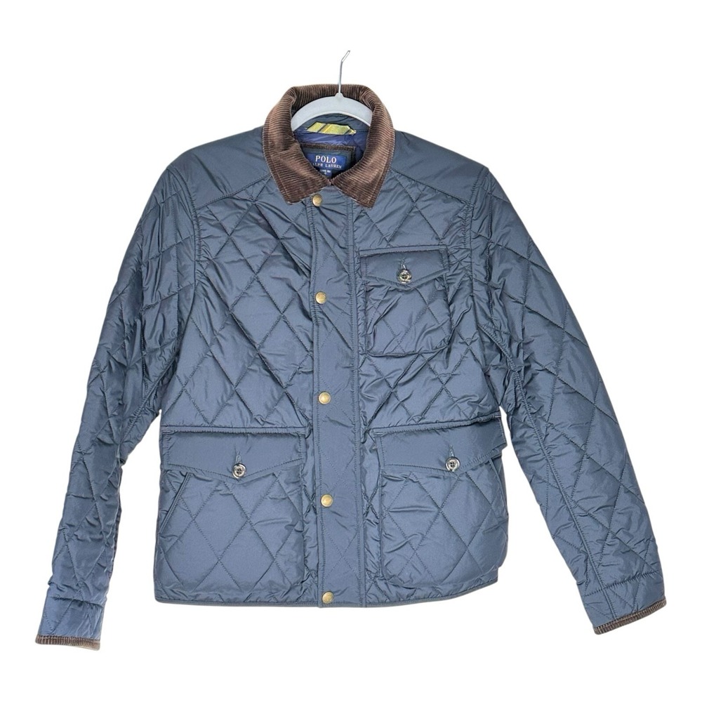 Polo Ralph Laurent Beaton Logo Patch Quilted Water Repellent Big Kid Sz L Jacket